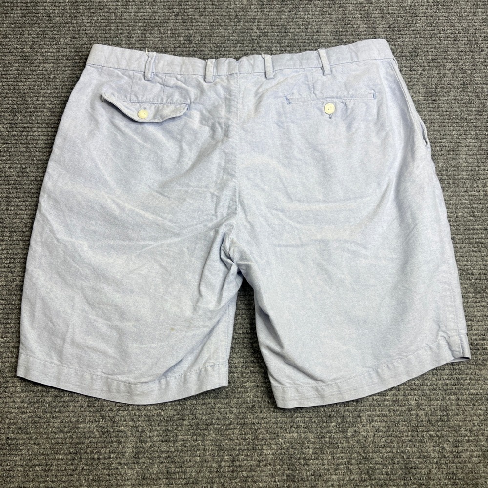 Polo Ralph Lauren Mens 38 Blue Oxford Cotton 867 Trade Mark 15 Shorts Flat Front - Picture 2 of 8